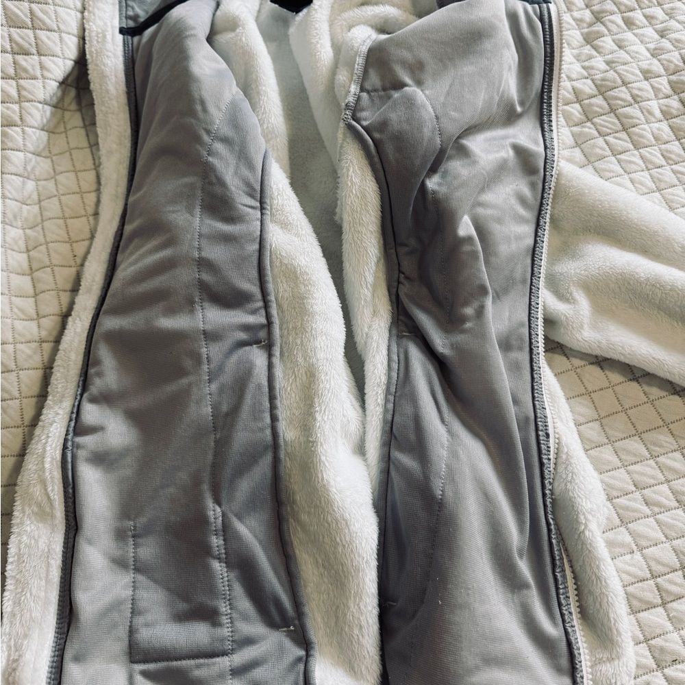 THE NORTH FACE Women's Osito Full Zip Fleece Jacket Light Grey& White Sz.L - Picture 8 of 9